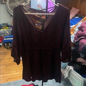 Elegant Burgundy Women's Top